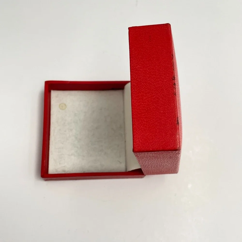 Vintage 80s Macy's Empty Red Gift Box Gold over Silver Tone Replacement Jewelry